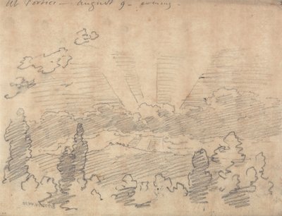 At Portici, Evening, August 9 by John Robert Cozens